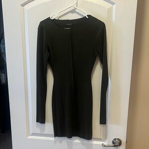 Naked Wardrobe dark greenLong-Sleeve Ribbed Bodycon Dress